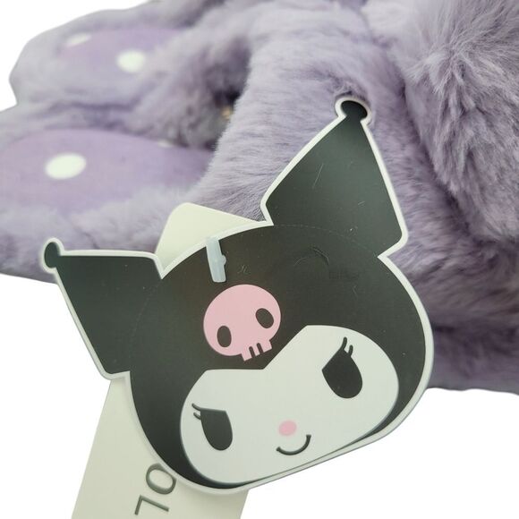 Brand New Sanrio Kuromi Purple Furry Slippers Size: 7US - Picture 8 of 9